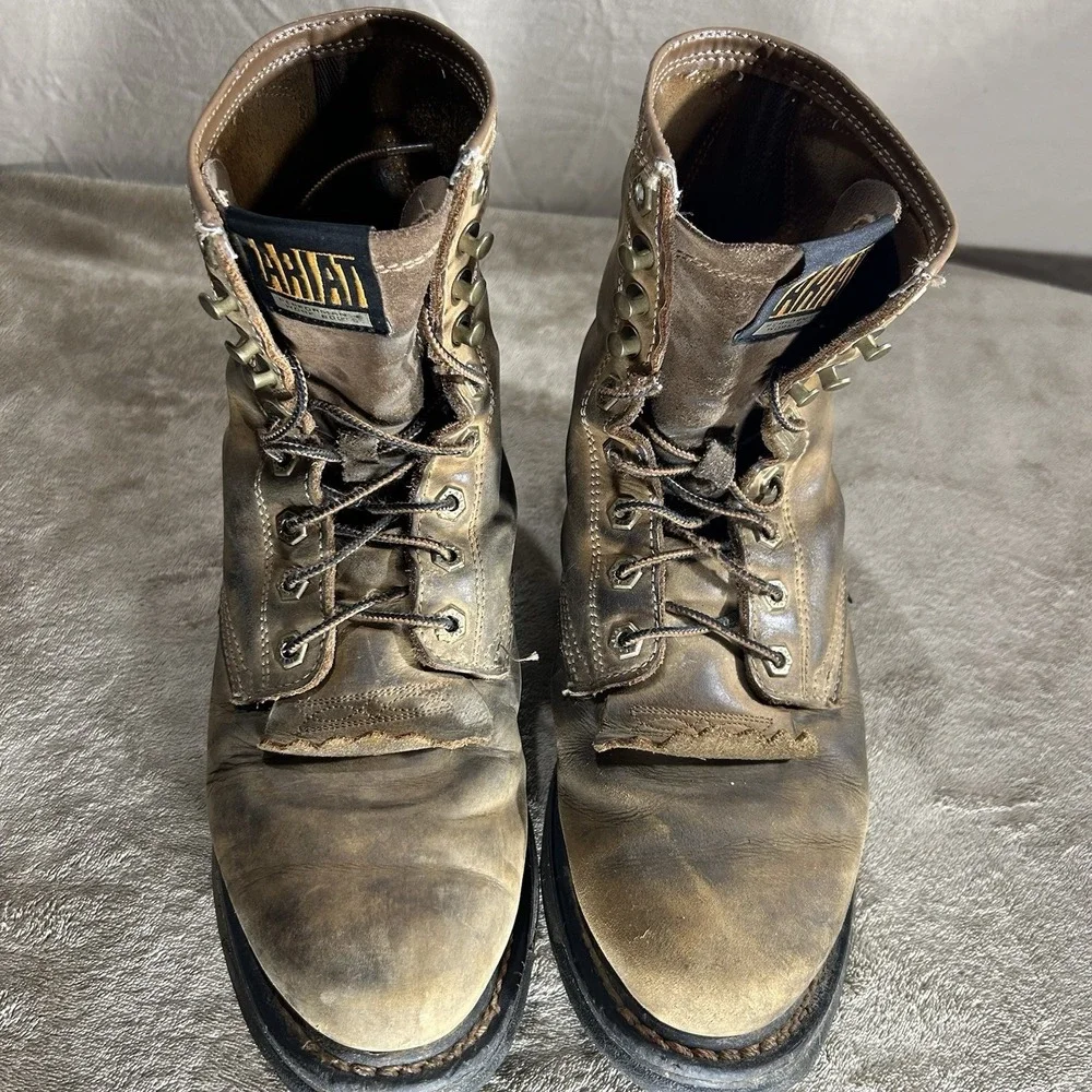 Ariat Men's Brown Leather Lace Up Work Boots Soft Toe EH Size 9 D 10016266
